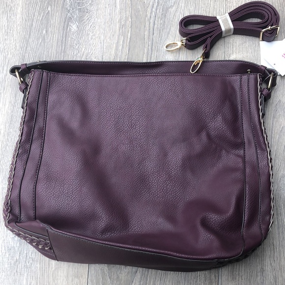 NWT Justfab Purple Hobo Style Bag with strap - Picture 5 of 7